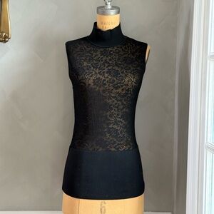 Wolford Black Sheer Lace Top